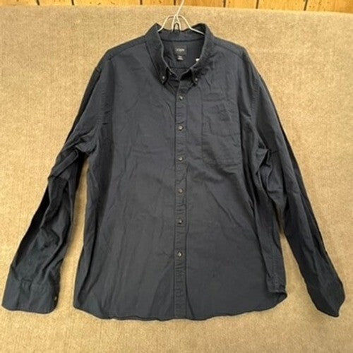 J Crew Mens XXL Button Down Long Sleeve Everyday Casual Shirt Blue