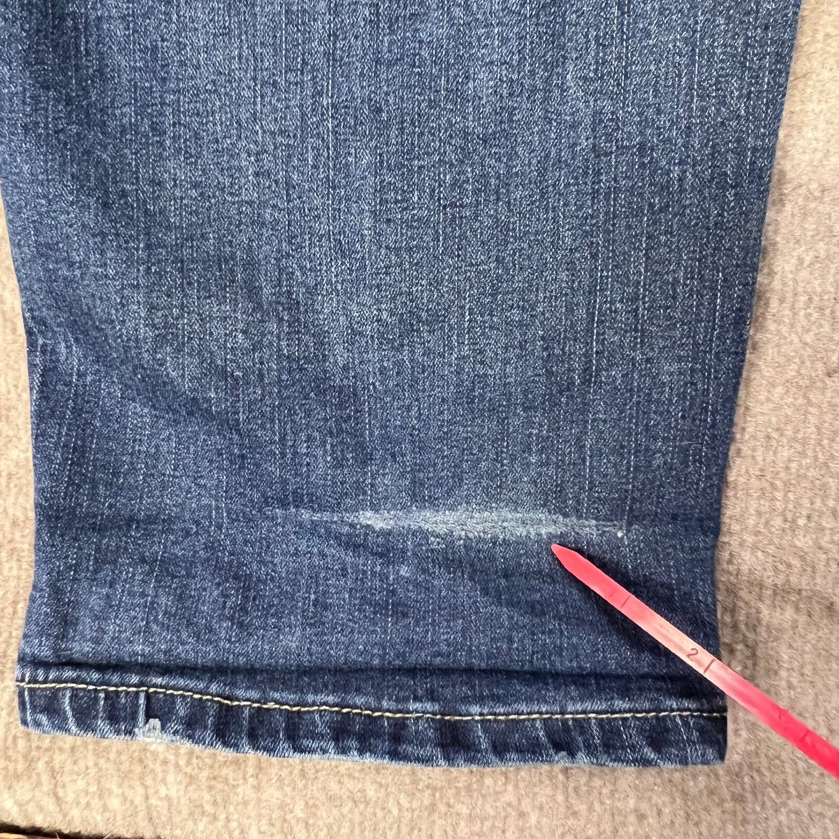 Ms She Plus Size 24W Distressed Jeans Mid Rise Straight Leg Denim Casual Pants