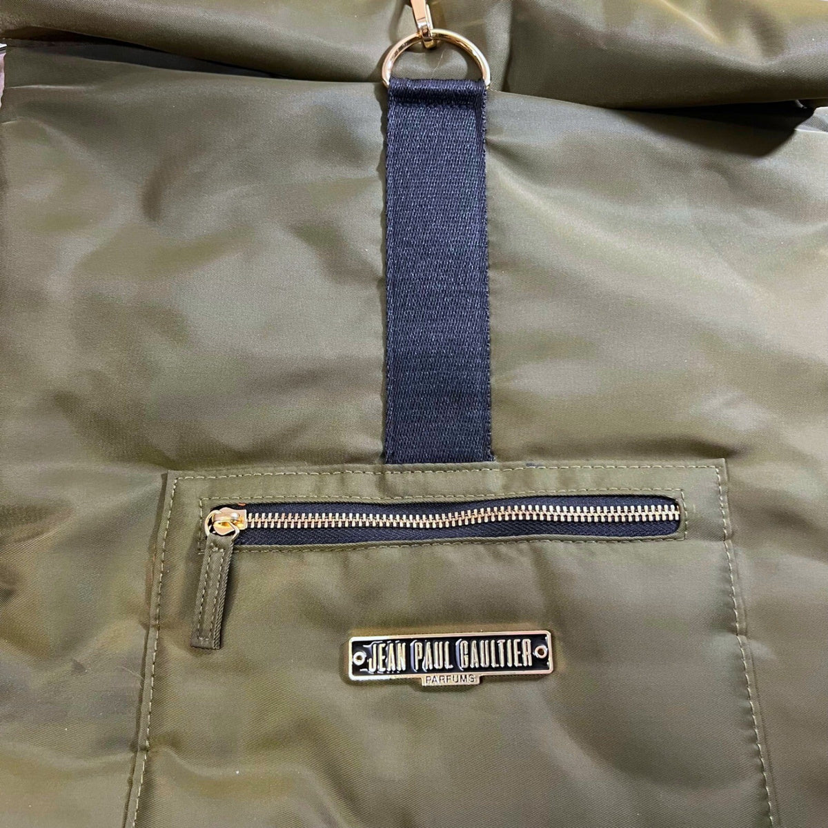 Jean Paul Gaultier Parfums Olive Green Roll Top Backpack Bag