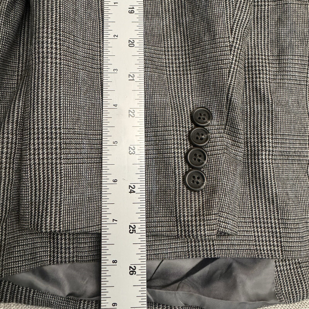 Chaps 46R Grey Houndstooth Plaid Men's 2-button Blazer Sport Coat Single Vent