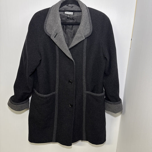 VTG - Canvas Gallery Company Overcoat Jacket Wool-Blend Women Large Cozy