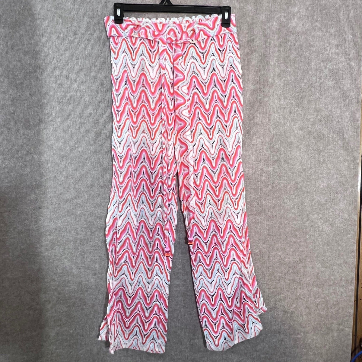 Trina Turk Serafina Crochet NWOt Beach Cover Up Pants Lg Festival Boho Dopamine