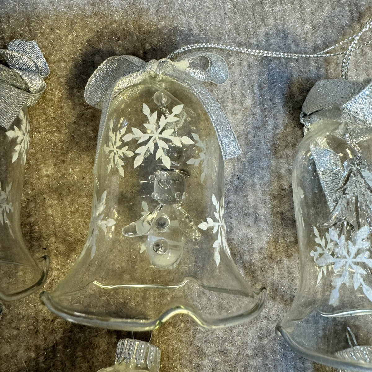 Vintage Clear Glass Bells with Glass Art Clappers, golf bag, Candy,  Ornaments