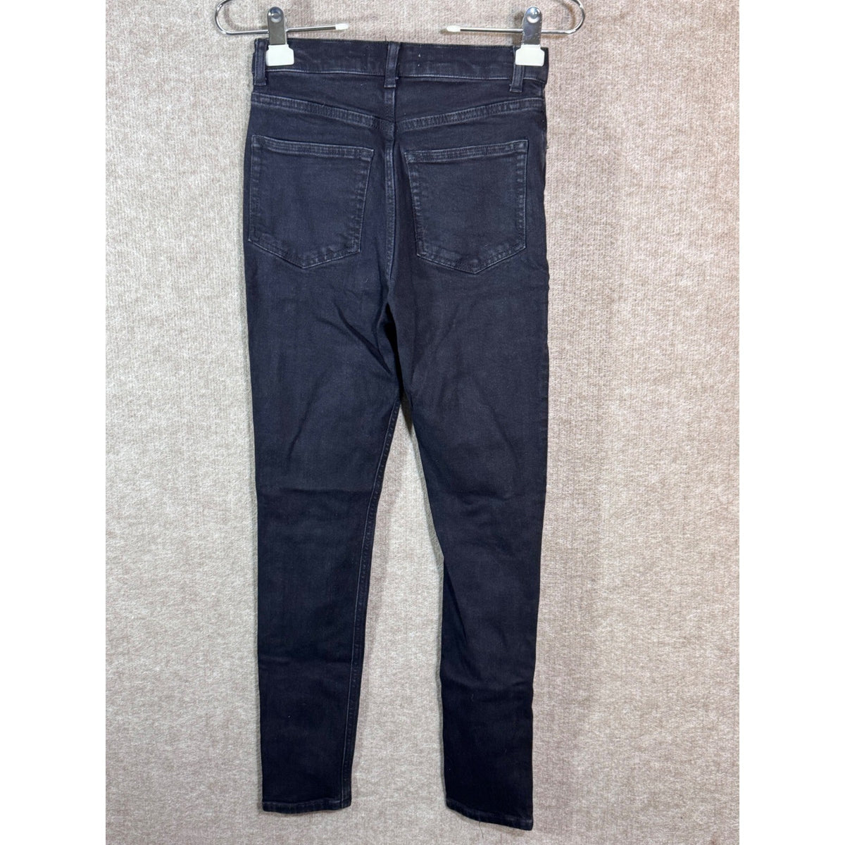 Reformation Jeans 25 Faded Black Destroyed Wash High Rise Skinny Denim Edgy