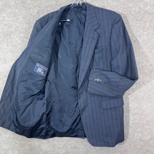 Vintage Burberrys Blazer Mens 42 Pinstripe Wool Structured Academia FLAW