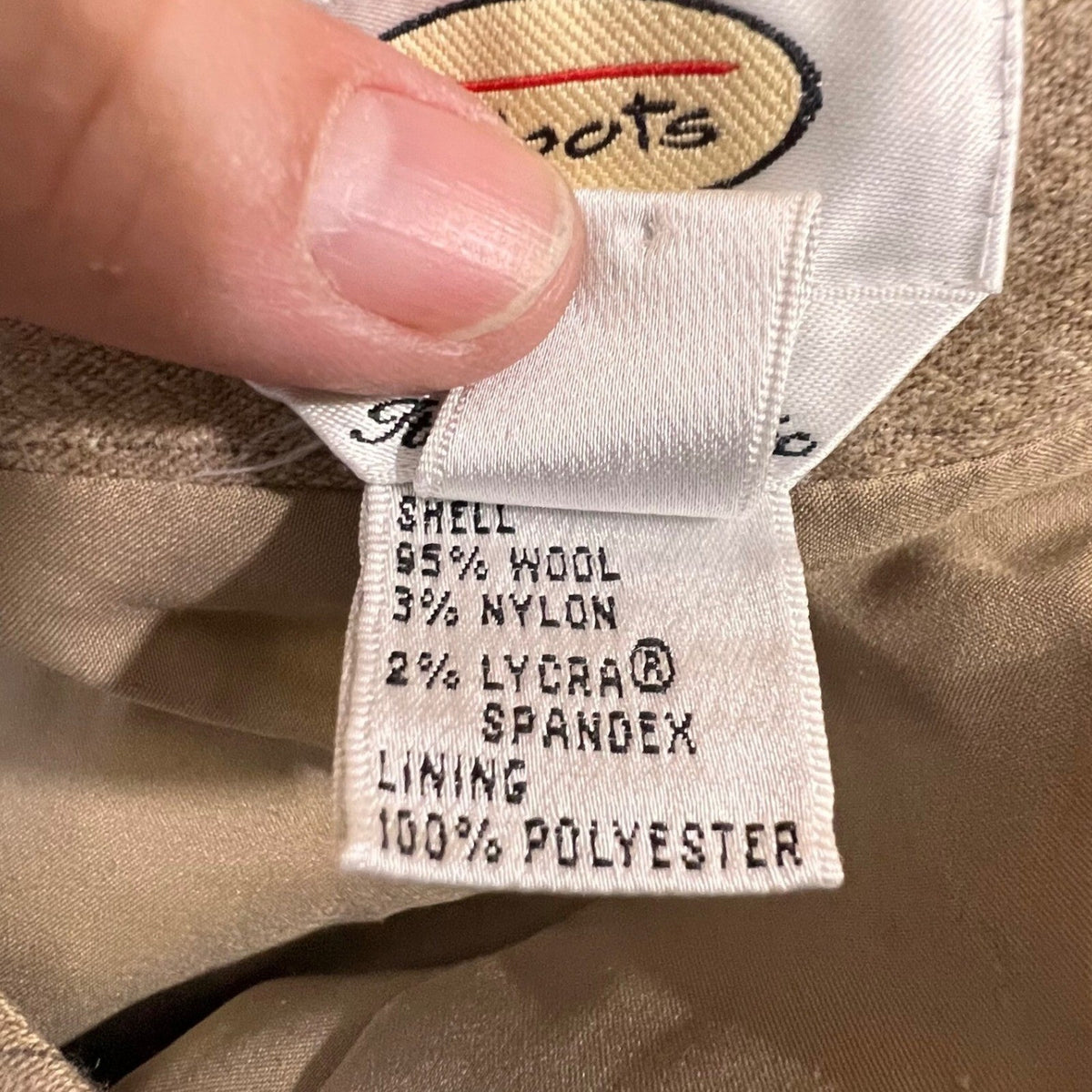 Talbots Woman Pant Suit Women 16W 18W Tan Pinstripe Italian Fabric Professional