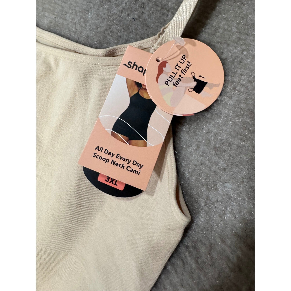 Shapermint Essentials All Day Everyday Scoop Neck Cami 3XL Beige Seamless