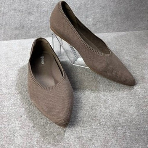 VIVAIA Pointed Toe Knit Flats US 11 EU 42 Comfortable Slip On Shoes Sustainable