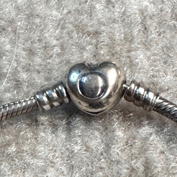 Pandora Heart Clasp Snake Chain Bracelet Women Silver S925 ALE Charm Jewelry