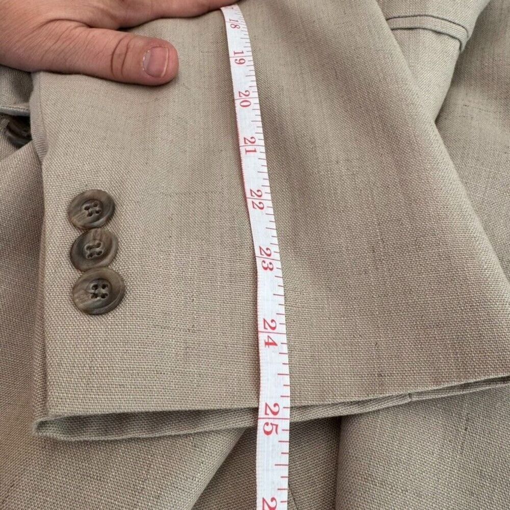Haggar 42 R Tan Suit 2-button single vent 3 button cuff Blazer Jacket