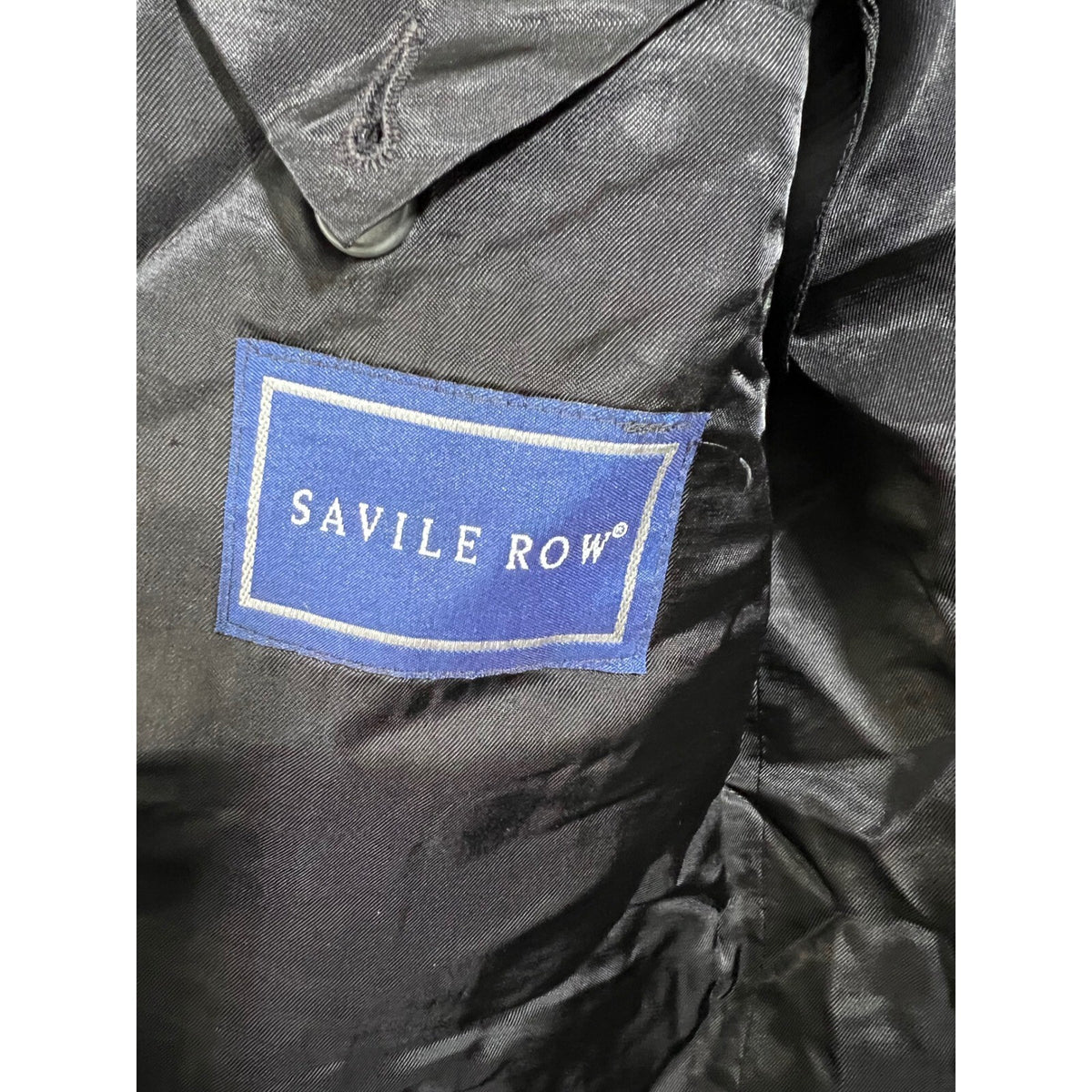 Savile Row Mens Gray Pinstripe 44R Two Button Blazer Business Career Jacket