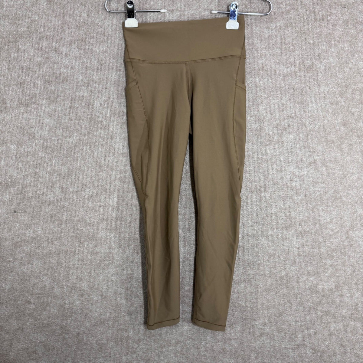 Athleta Interval Stash Lasercut 7/8 Tight Womens XS Brown Compression Leggings