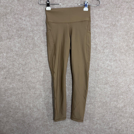 Athleta Interval Stash Lasercut 7/8 Tight Womens XS Brown Compression Leggings