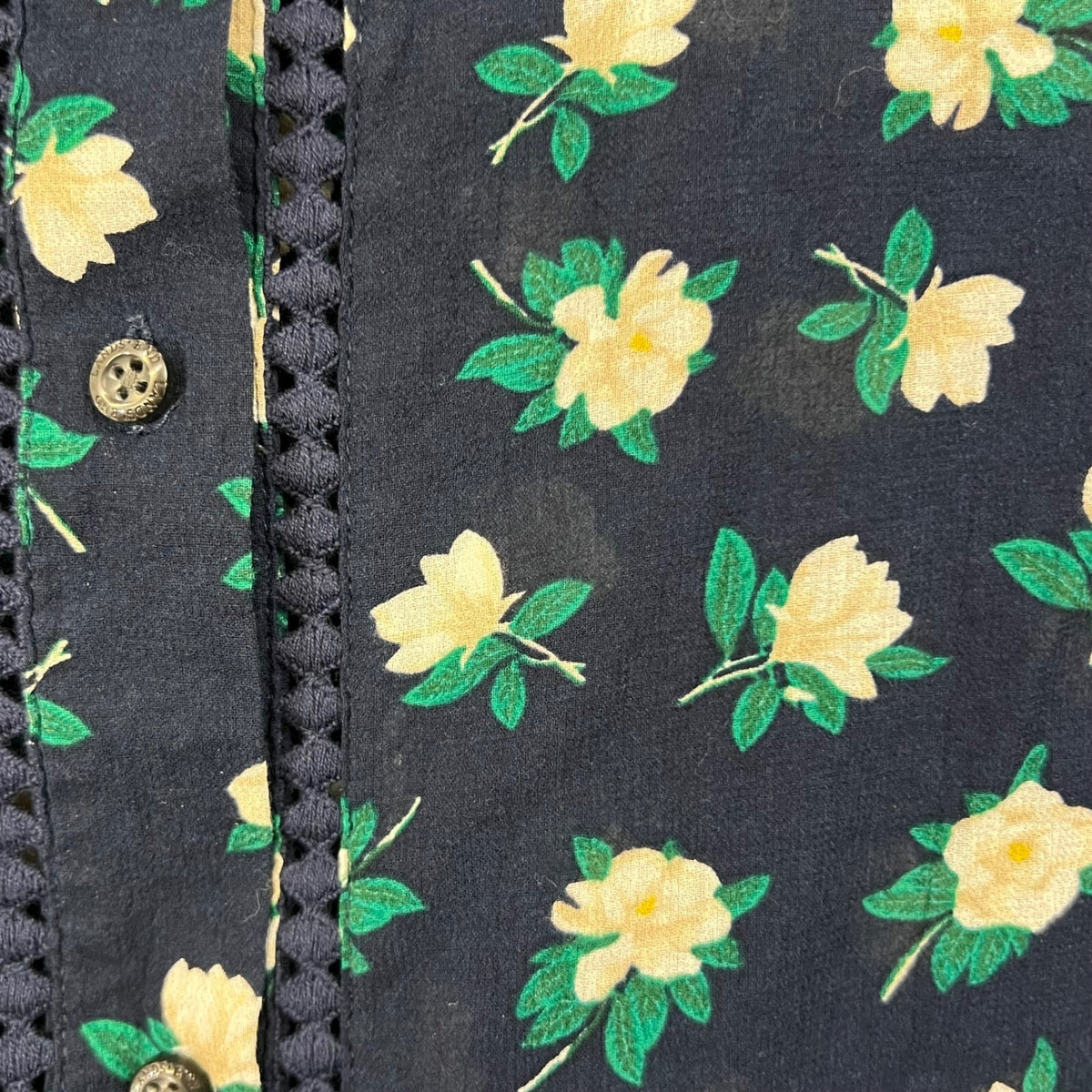 Draper James Lands' End Floral Print Button Front Shirt Dress