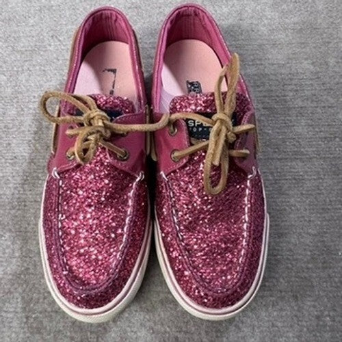 Sperry Top-Sider Sz 7 Boat Shoes Glitter Pink Sparkle Casual Slip On Women's