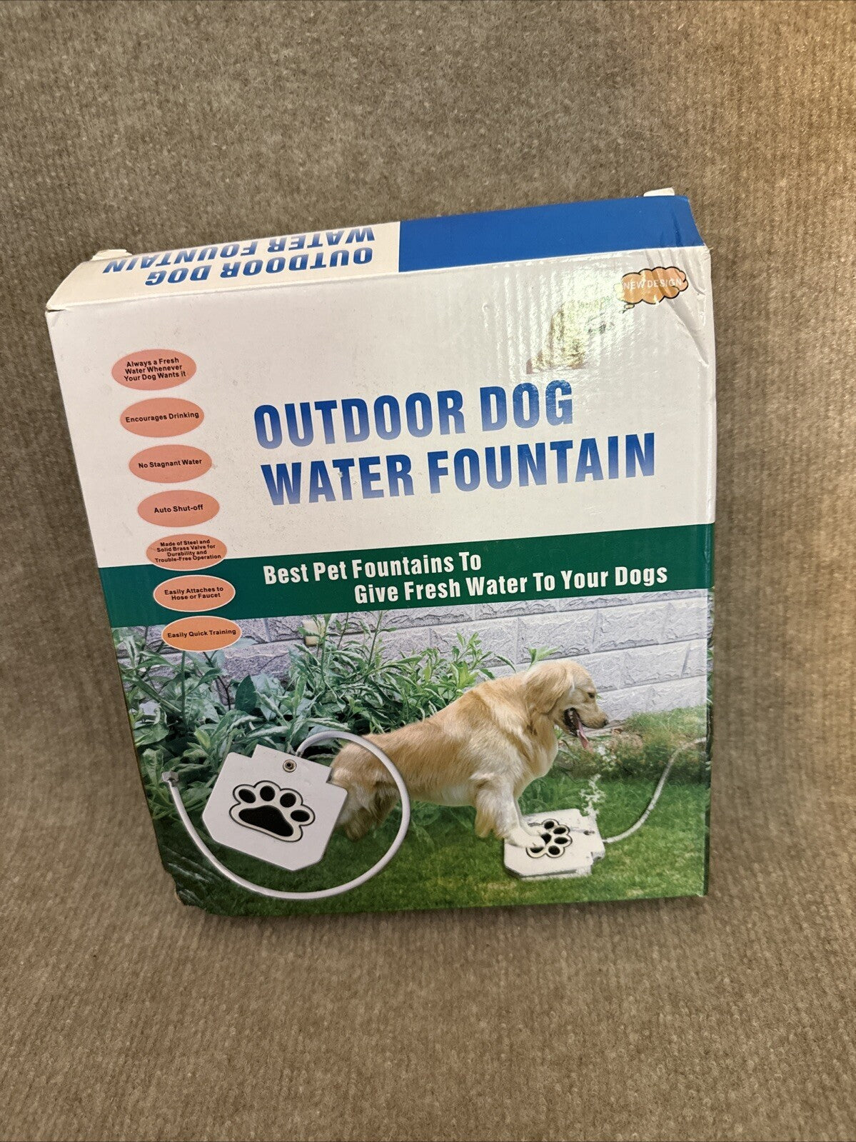 Pet Water Fountain Outdoor Dog Step On Pedal Valve Dispenser System Clean Fresh