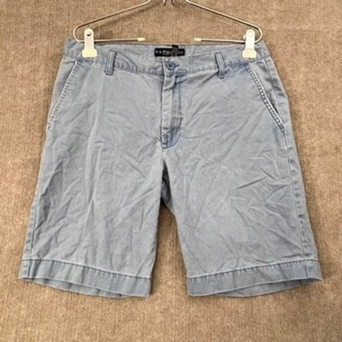 US Polo Assn. Mens Flat Front Shorts Light Blue Casual Size W34