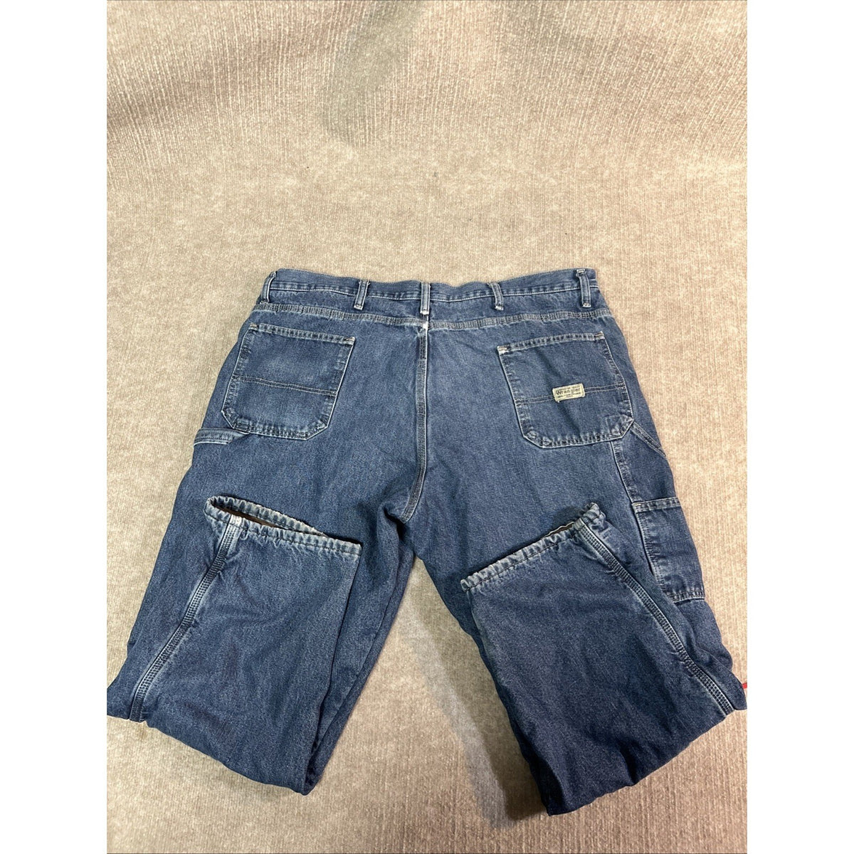 Wrangler Fleece Lined Carpenter Jeans Mens 40x30 Blue Denim Workwear Rugged