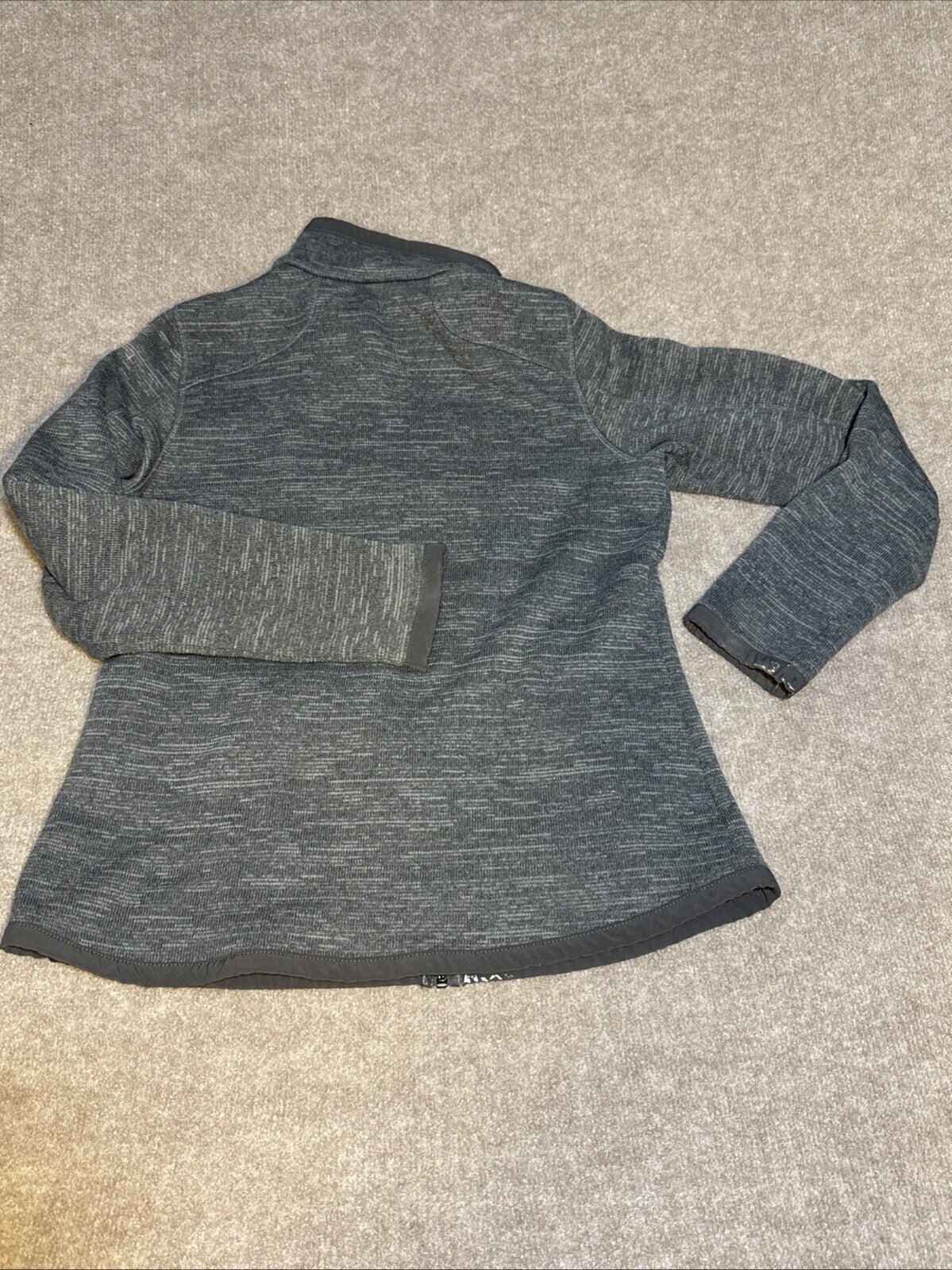 Eddie Bauer Women Lg Full Zip Fleece Collared Jacket, Jade Feather Logo