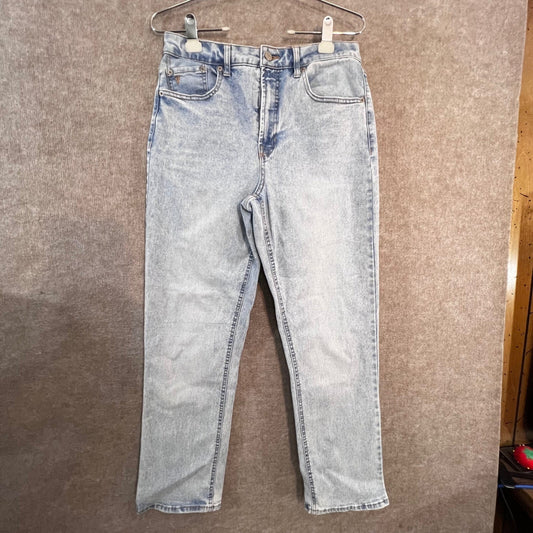 Frye High Rise Straight Leg Jeans Women 6/28 Light Wash Denim Acid Wash