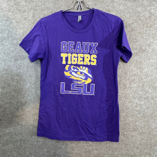 Next Level LSU Geaux Tigers T Shirt Womens Large Purple Short Sleeve Gameday