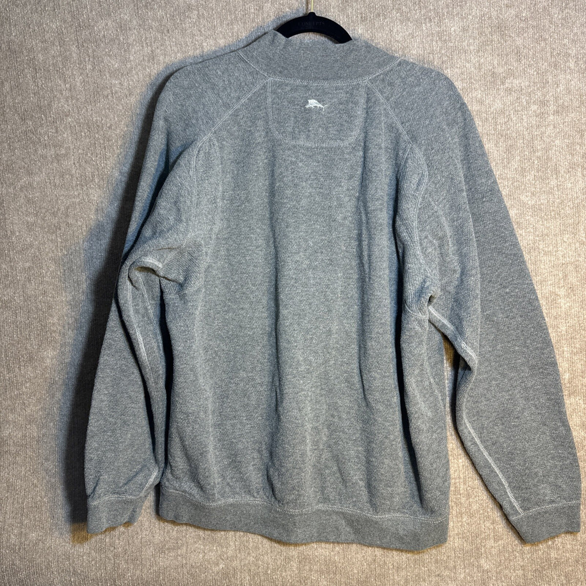 Tommy Bahama Sweatshirt Mens L Grey  Reversible 1/4 Zip Mock Neck No Tags
