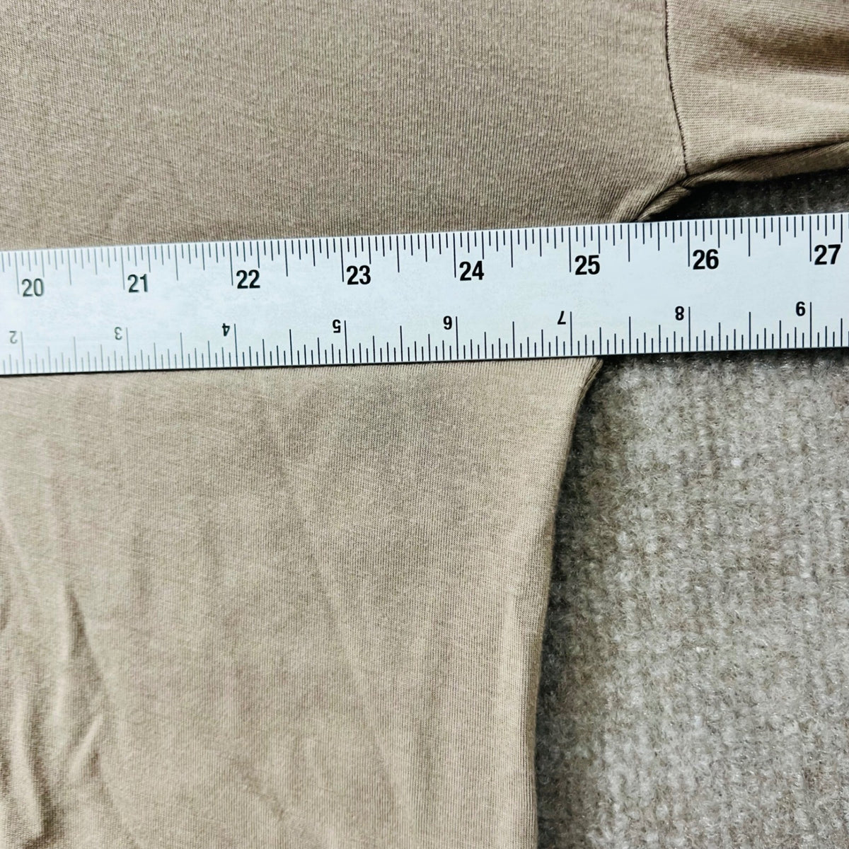 Chelsea Theodore Beige Bamboo Spandex Long Sleeve Oversized Top XS