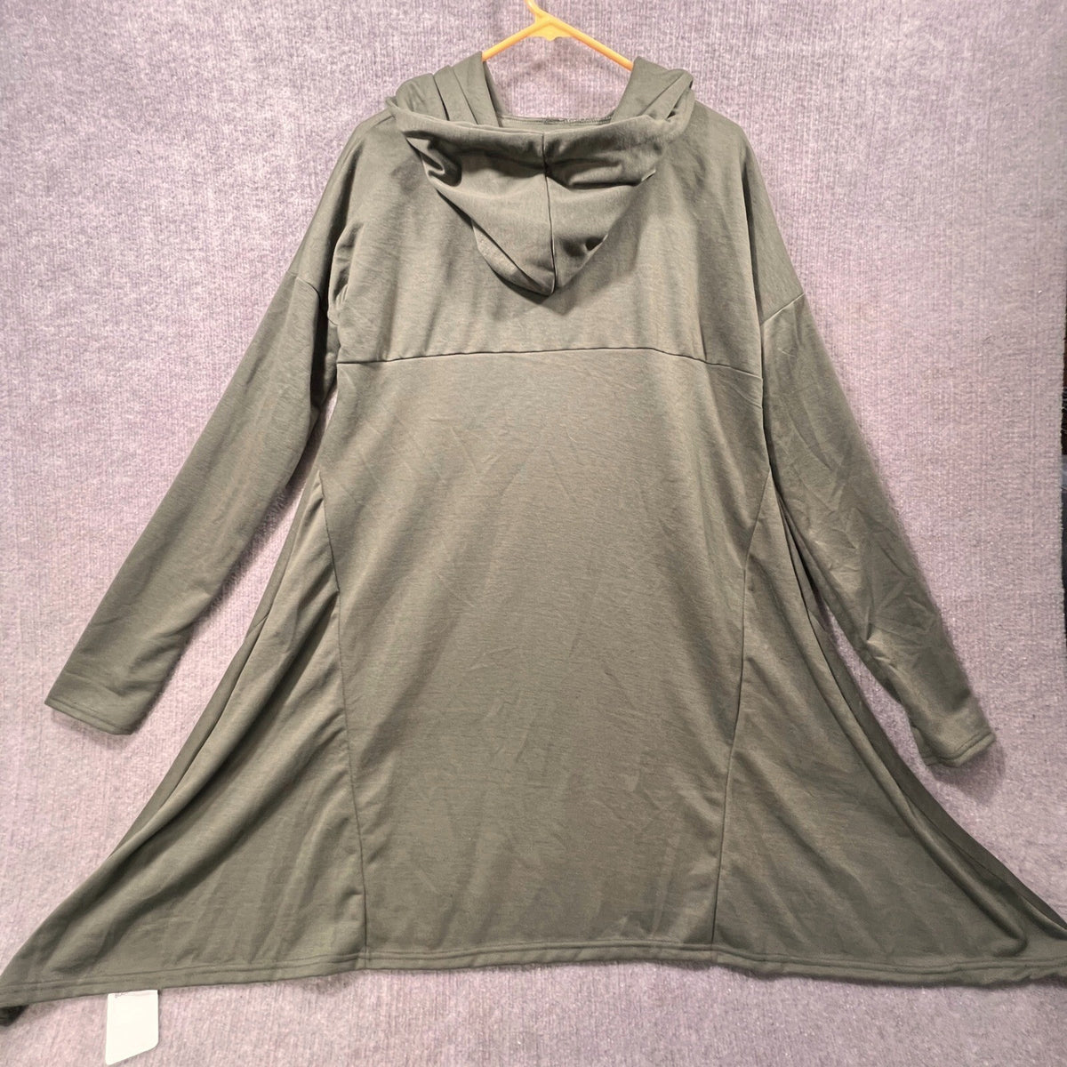 Buddha Trends Olive Green Cowl Neck High Low Tunic Top Hooded Size TX