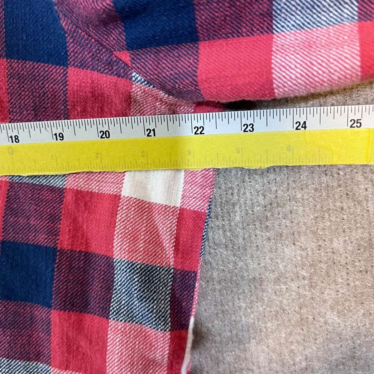 LL Bean Plaid Flannel Hoodie Women Large Red Navy Blue Cotton Button Up Gorpcore