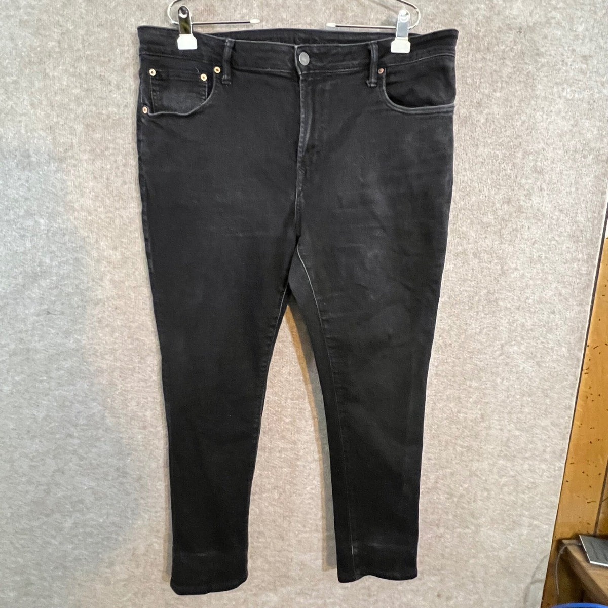 American Eagle Airflex+ Jeans Mens 40x30 Black Stretchy Slim Minimalist