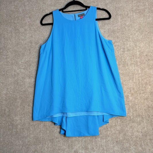 Vince Camuto Sz S Multi Blue Waterfall Back Detail Tank Top  Hi-lo Hem Turquoise