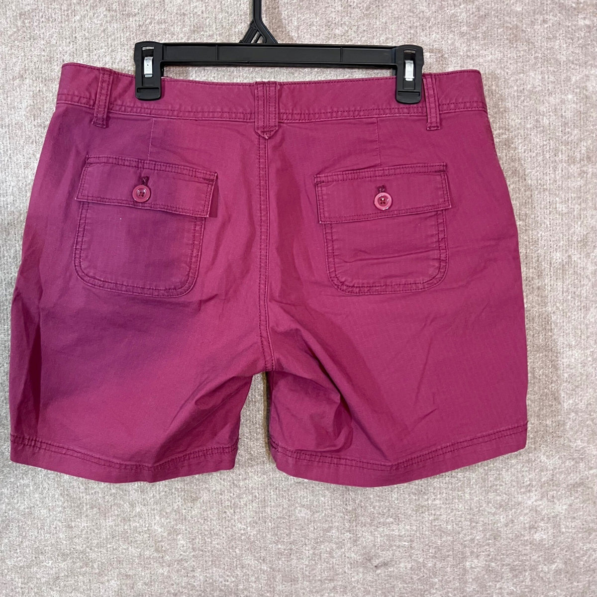 Eddie Bauer Ripstop Cargo Shorts Women 10P Maroon Purple Stretch Hiking Gorpcore
