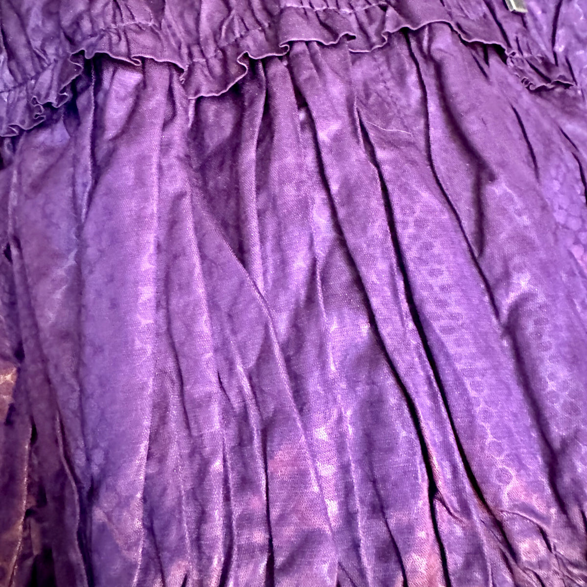 Chico's Sz 2 Purple Ruffled Short Rain Jacket