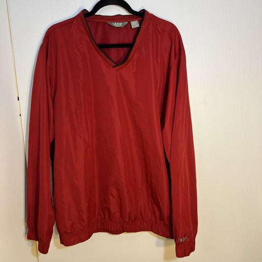 Izod Xtreme Function Mens L Red Golfwear Pullover V Neck Windbreaker Jacket