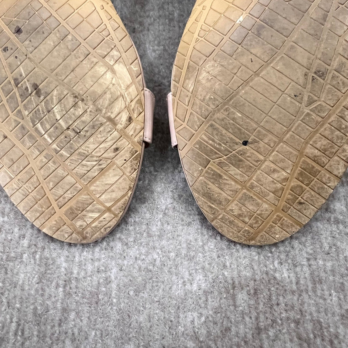 14th & Union Block Heel Sandals Womens 10M Nude Patent Ankle Strap Minimalist