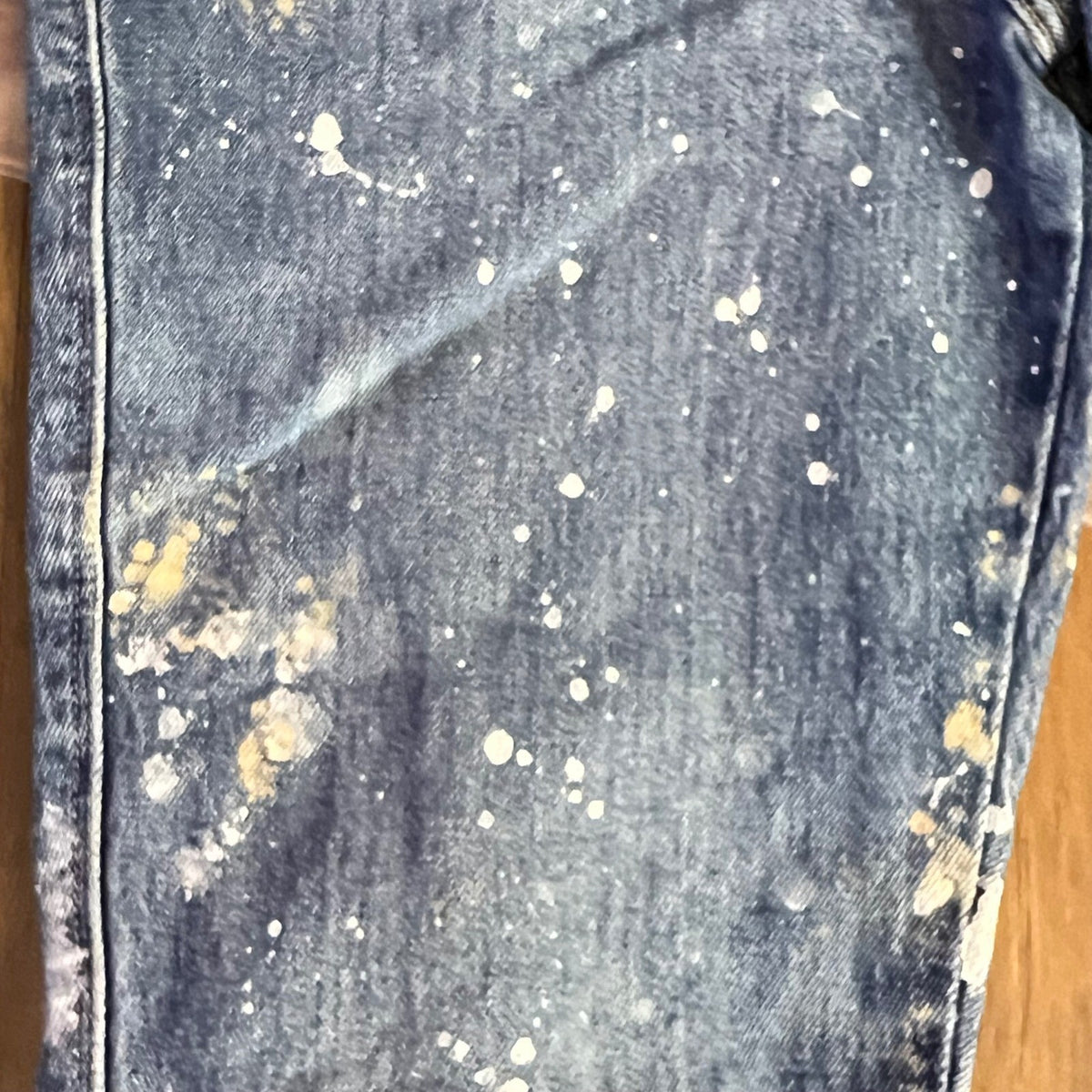 FRAME Le Sylvie Kick Boot Women 25 Paint Splatter Distressed Imlay High Rise