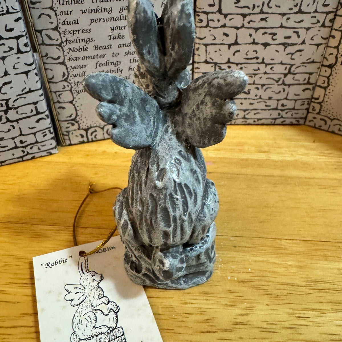 Vintage Penny Noble Winking Gargoyle Rabbit Figurine Small Grey Gothic Whimsical