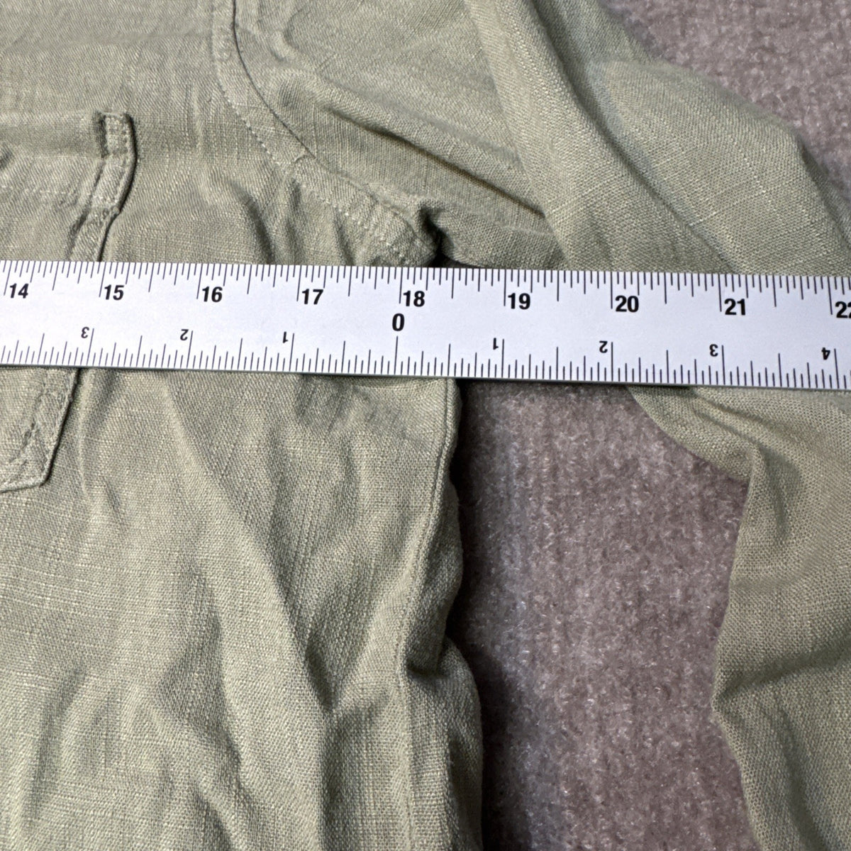 Thread Supply Shirt XS Sage Linen Tunic Frayed Hem Lagenlook Festival Goblincore