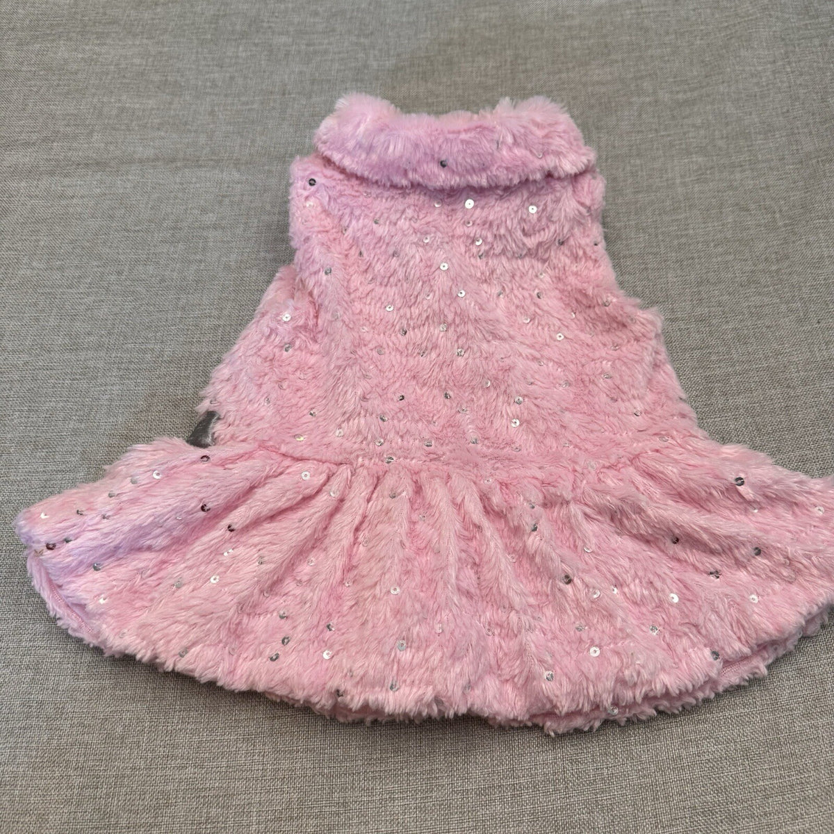 Little Lass 2T Pink Sparkle Sequin Sleeveless Fur Vest OverCoat Barbiecore