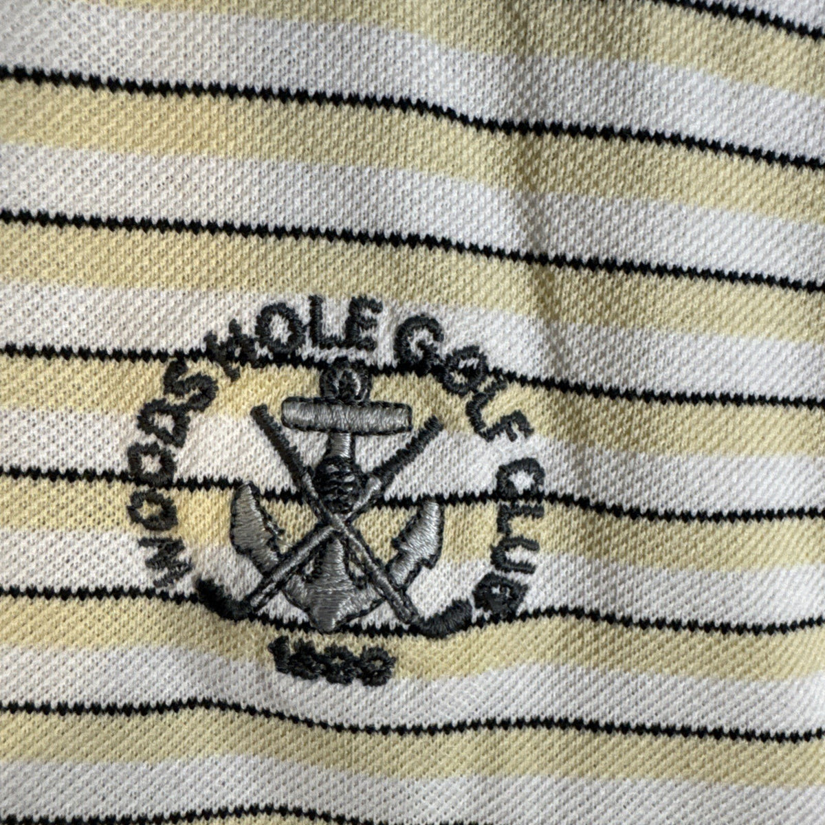 Greg Norman Polo Shirt Mens Medium Golf Striped Woodshole Golf Club