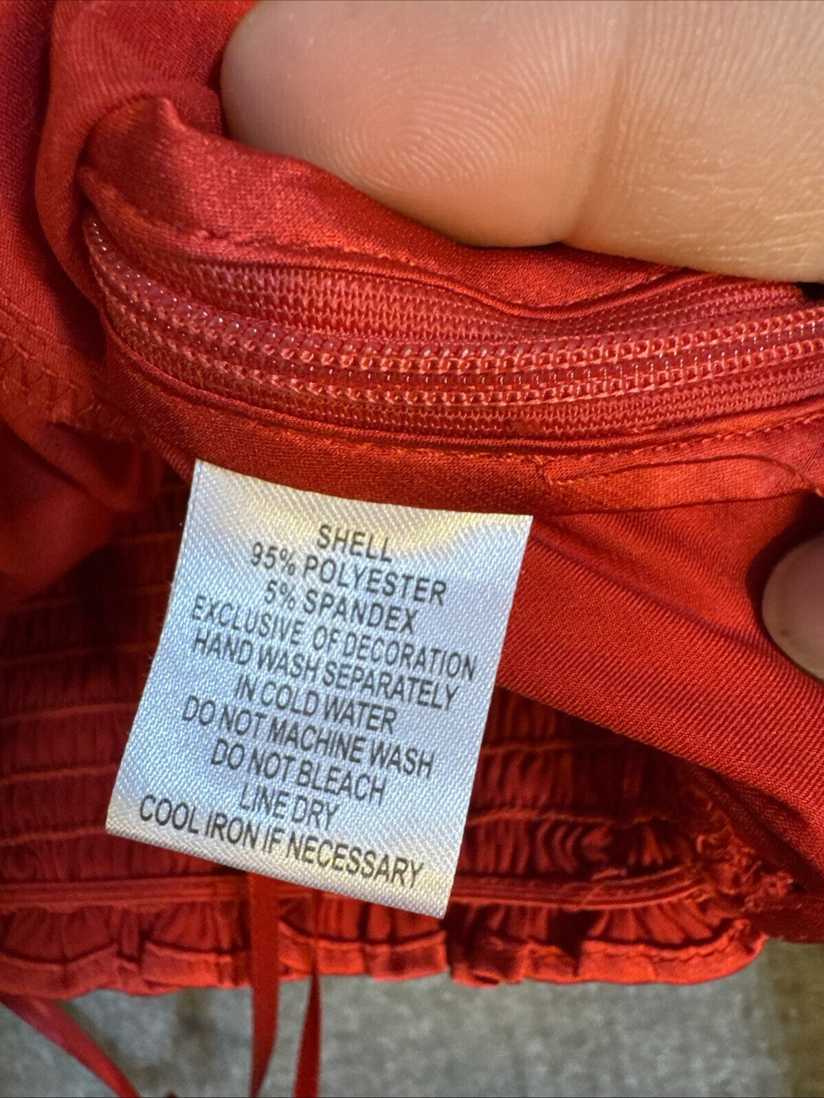 COTTON CANDY LA Red Satin Cropped Cami Size Small Smocked Stretch Back Side Zip