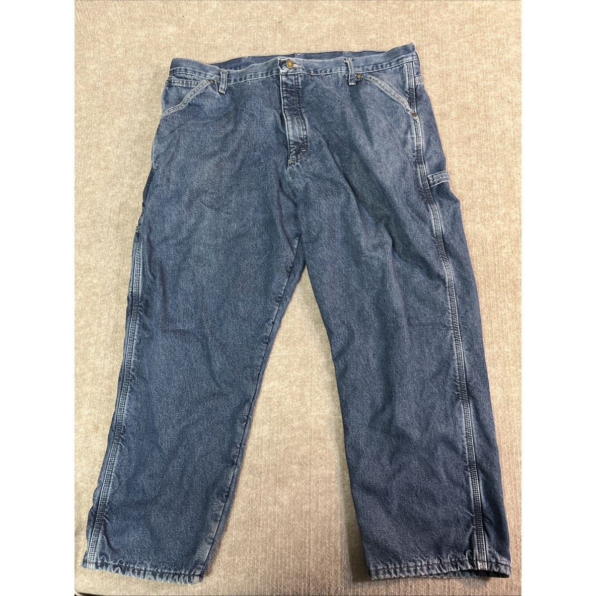 Wrangler Fleece Lined Carpenter Jeans Mens 40x30 Blue Denim Workwear Rugged