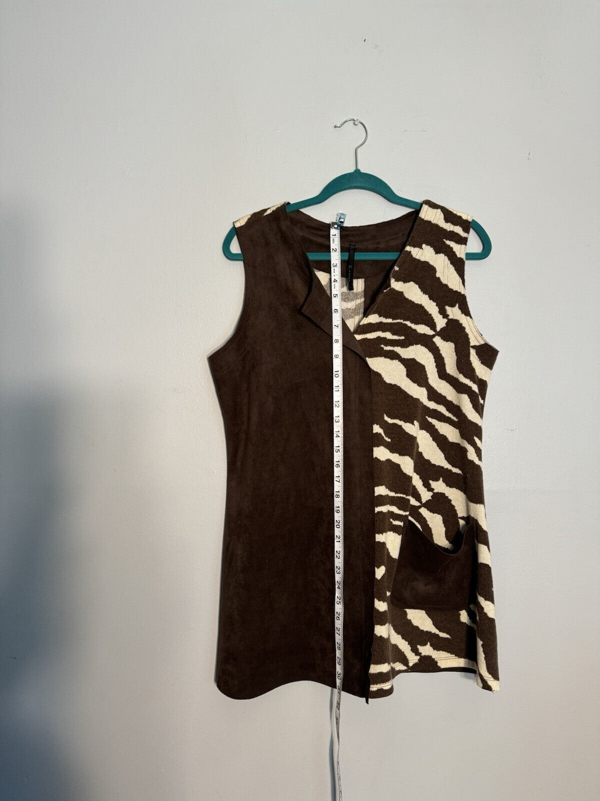 IC by Connie k Sz L Textured Color Block Longline Button Vest Lagenlook USA