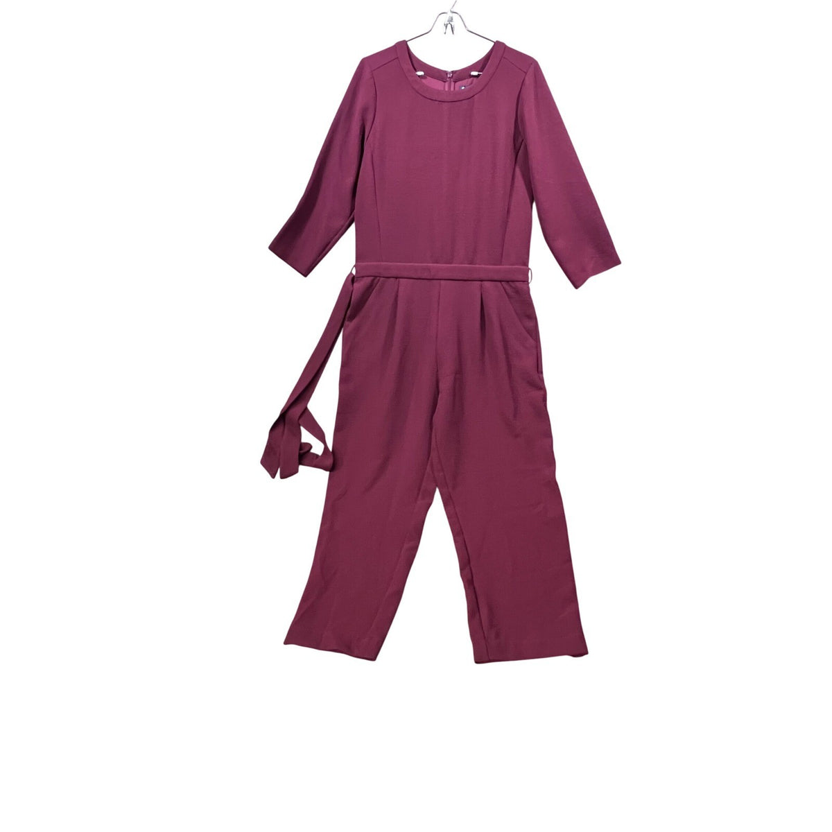 Madewell 1937 Burgundy Jumpsuit Wide Leg Belted Size 8
