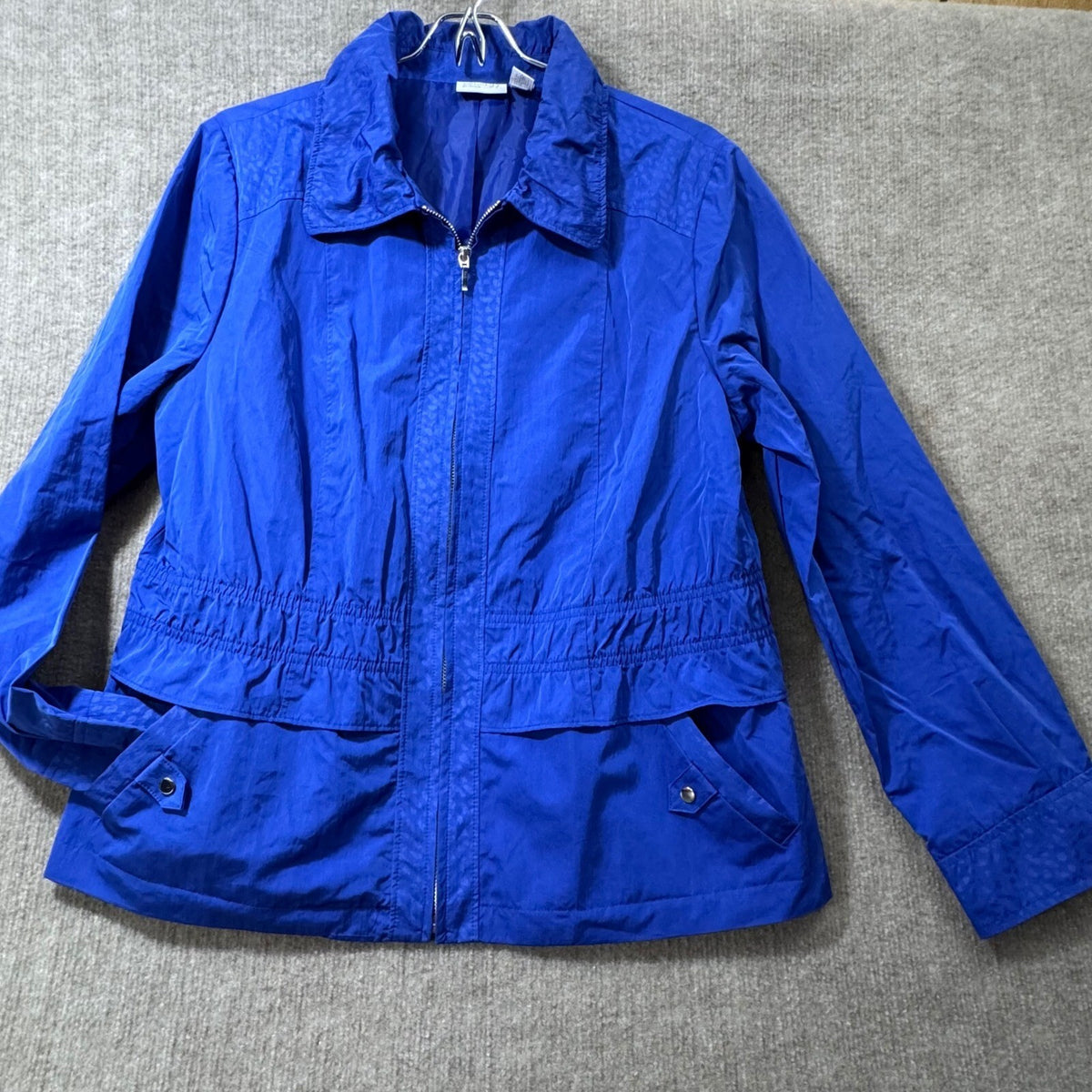 Zenergy by Chicos Royal Blue Lightweight Drawstring Waist Athleisure Jacket Sz 2