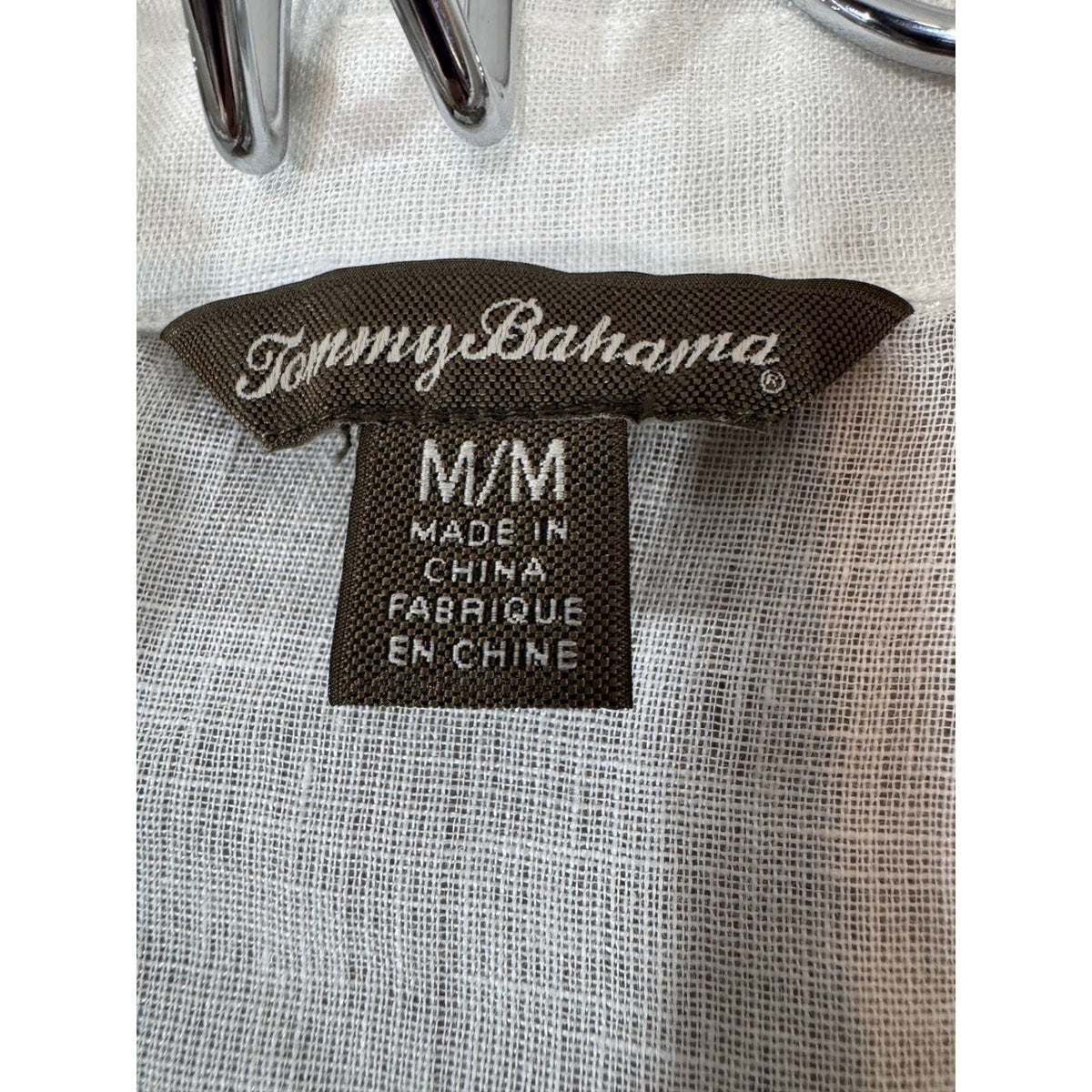 Tommy Bahama Linen Shirt Womens M Navy White Colorblock Button Down Resort