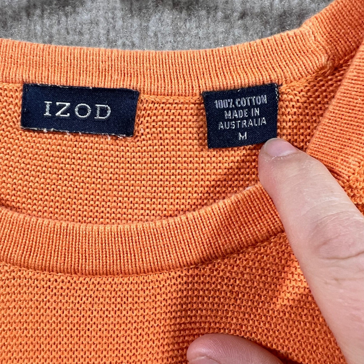 Vintage IZOD Striped Sweater Mens Medium Pullover Heavy Knit Made In Australia