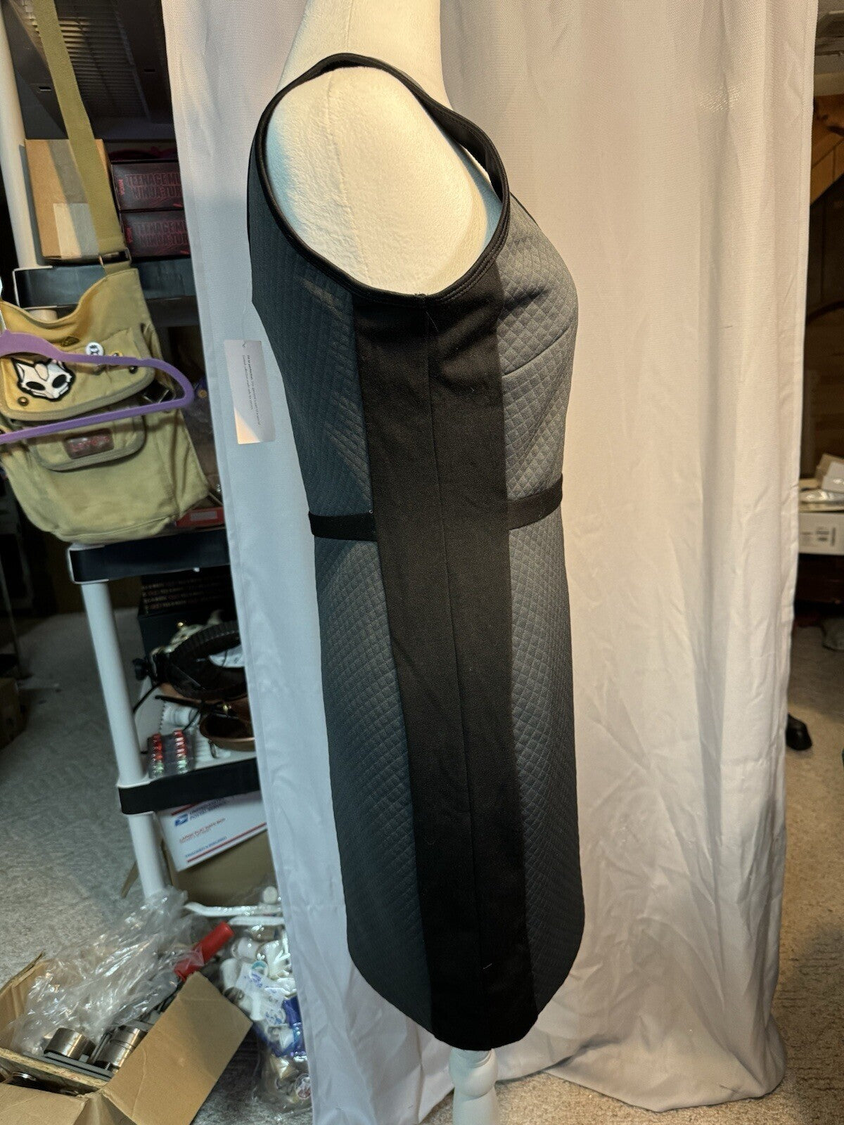 Banana Republic Sheath Dress Womens  6 Petite Black Gray Sleeveless NEW