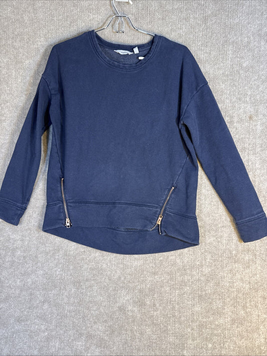 Athleta Cityscape Women XS Long Sleeve Side Zip Sweatshirt Top Crew Neck