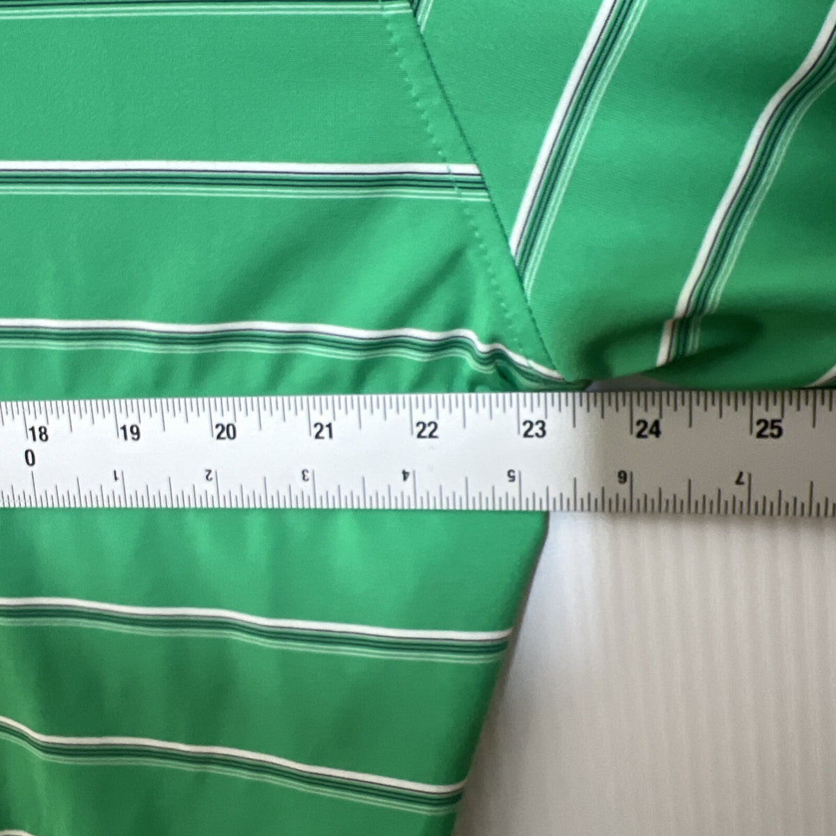Pebble Beach Performance Golf Polo Green Stripped Print Mens XL Extra Large